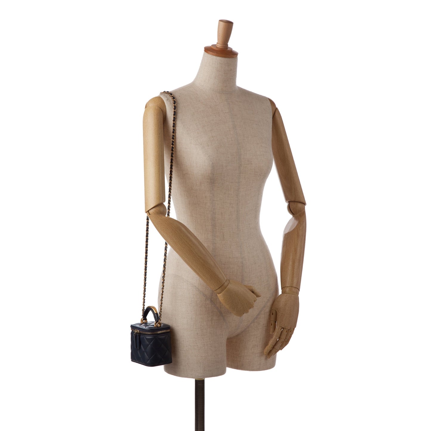 Blue Chanel Small Lambskin Top Handle Vanity Bag Satchel