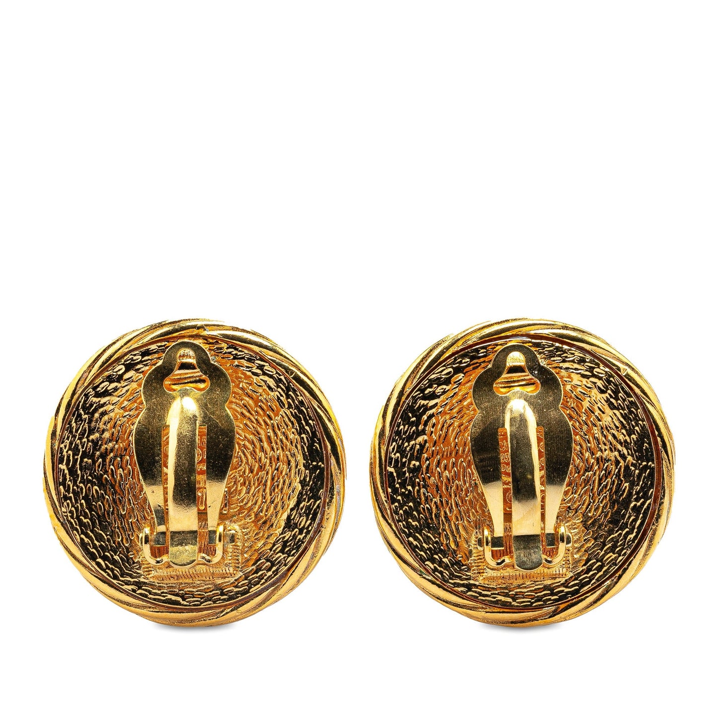 Gold Chanel Gold Plated CC Clip On Earrings