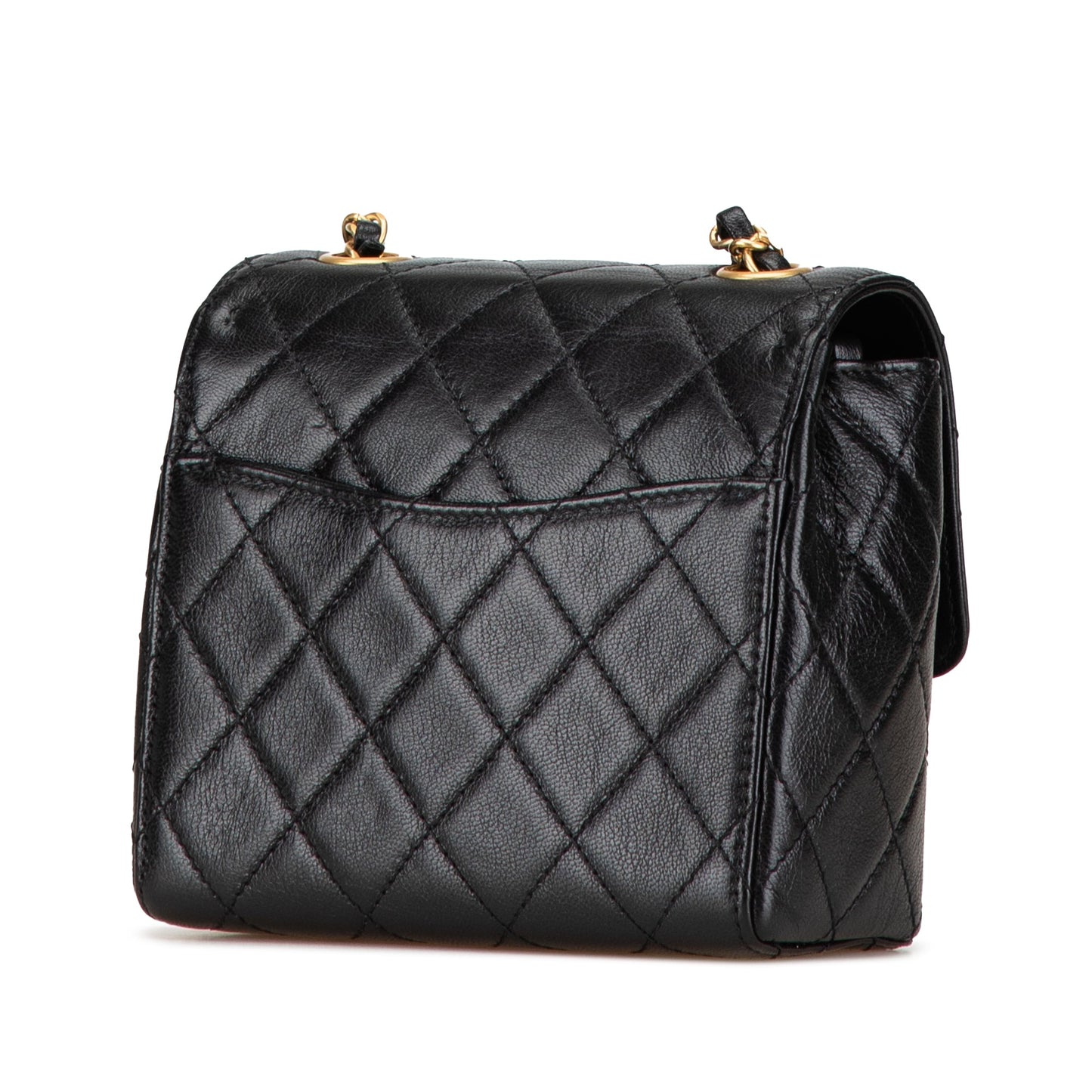 Black Chanel Mini Square Classic Goatskin Retro Flap Crossbody Bag