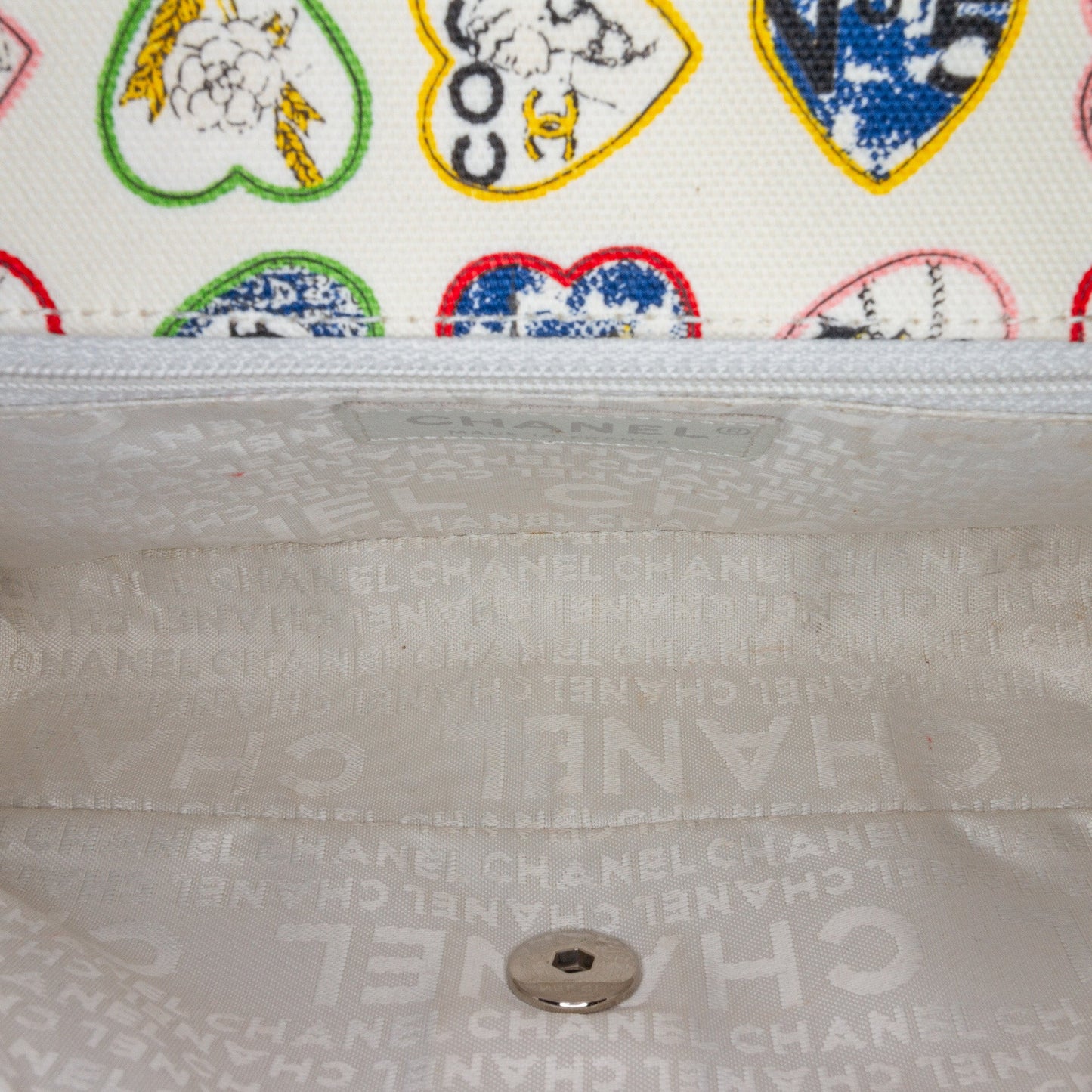 Chanel Sac Small Canvas Valentine Heart Flap