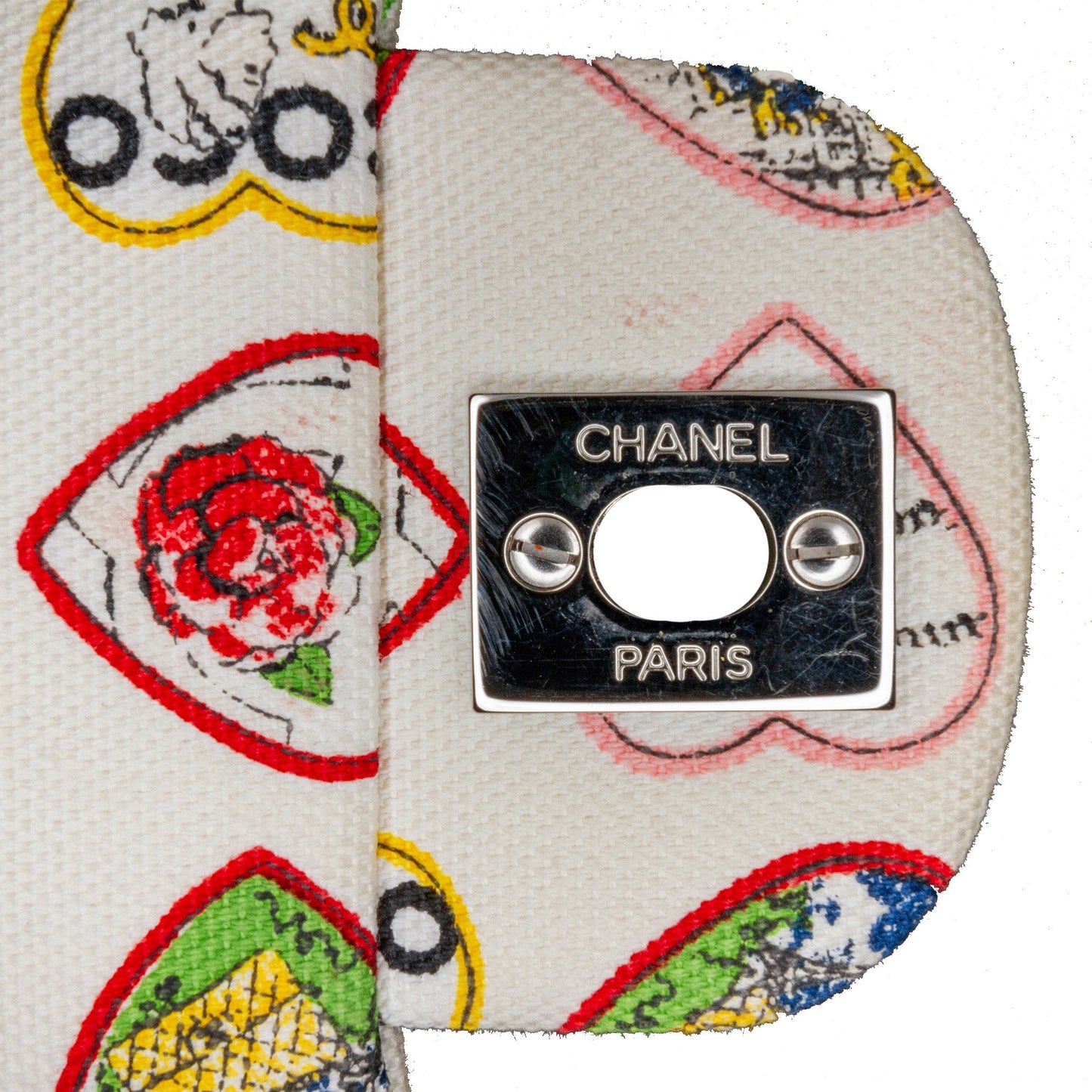 Chanel Sac Small Canvas Valentine Heart Flap