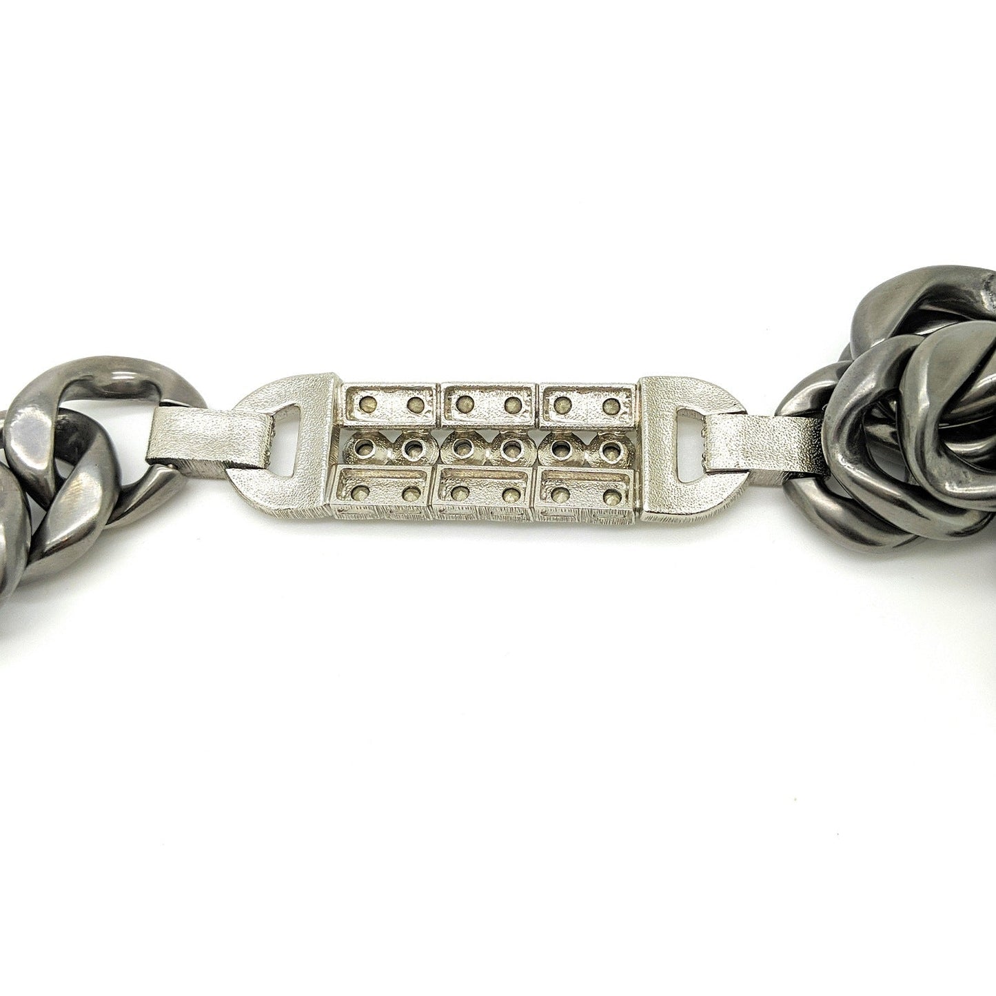 Chanel Strass & Ruthenium Metal Chain Necklace