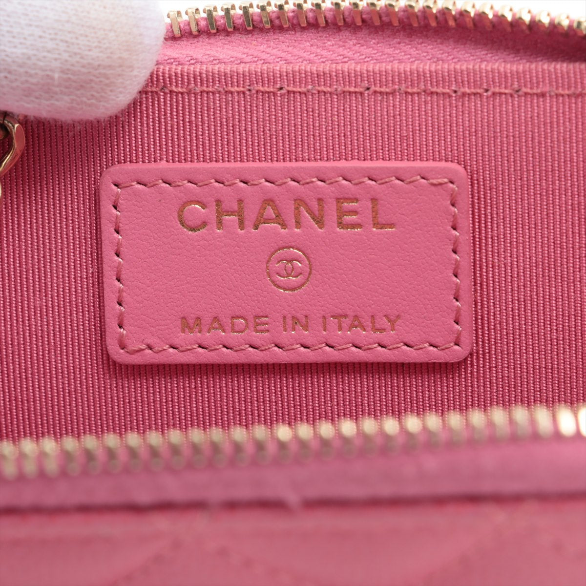 Chanel Matelasse Caviar Skin Coin Case L-shaped Zipper Pink