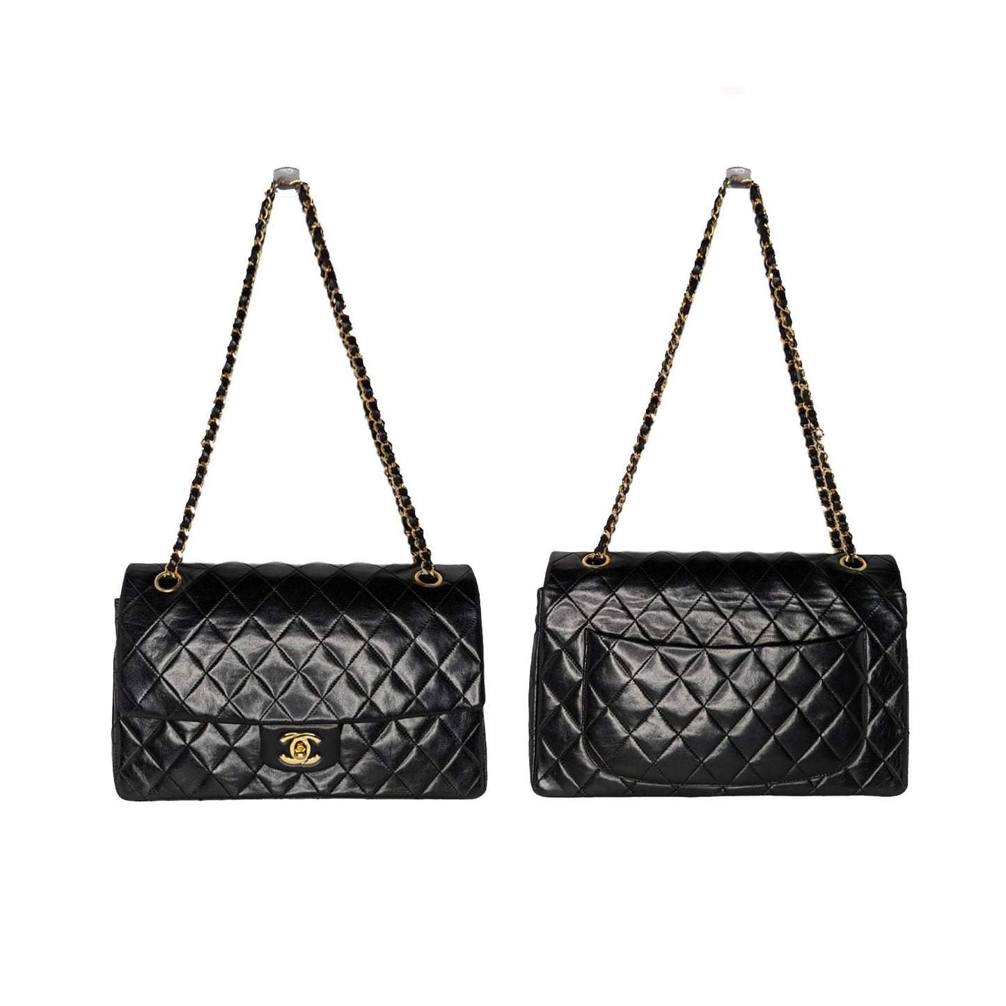 Chanel Vintage Classic Quilted Lambskin Medium Single Flap with Wallet