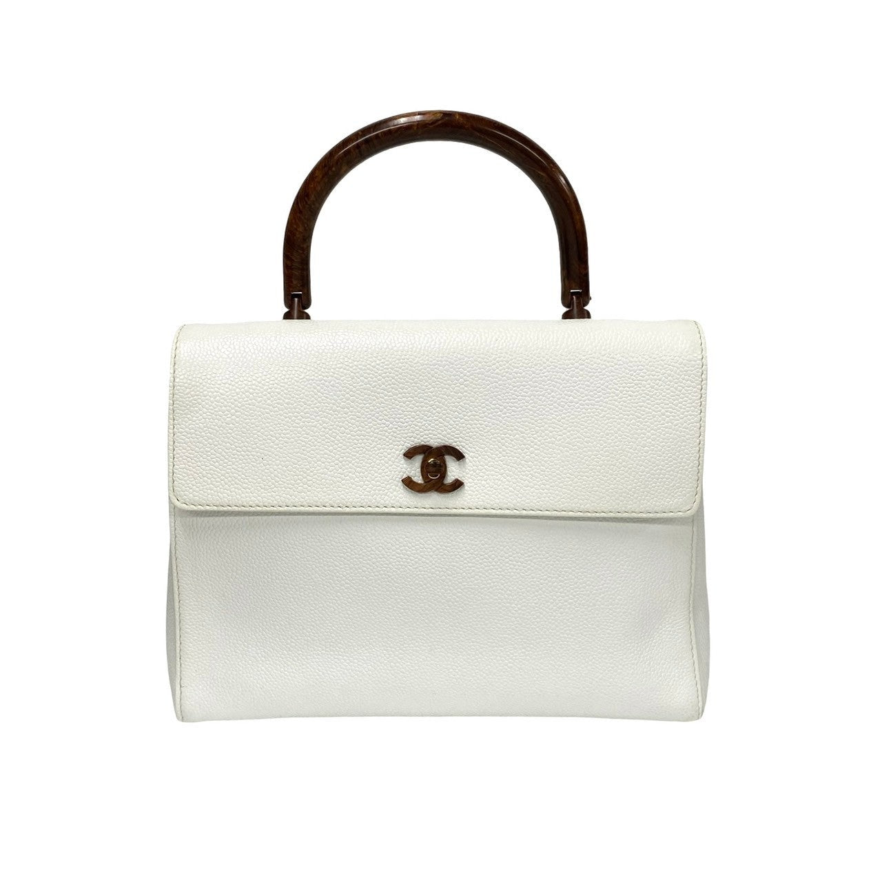Chanel CC Caviar Top Handle Bag Leather Handbag
