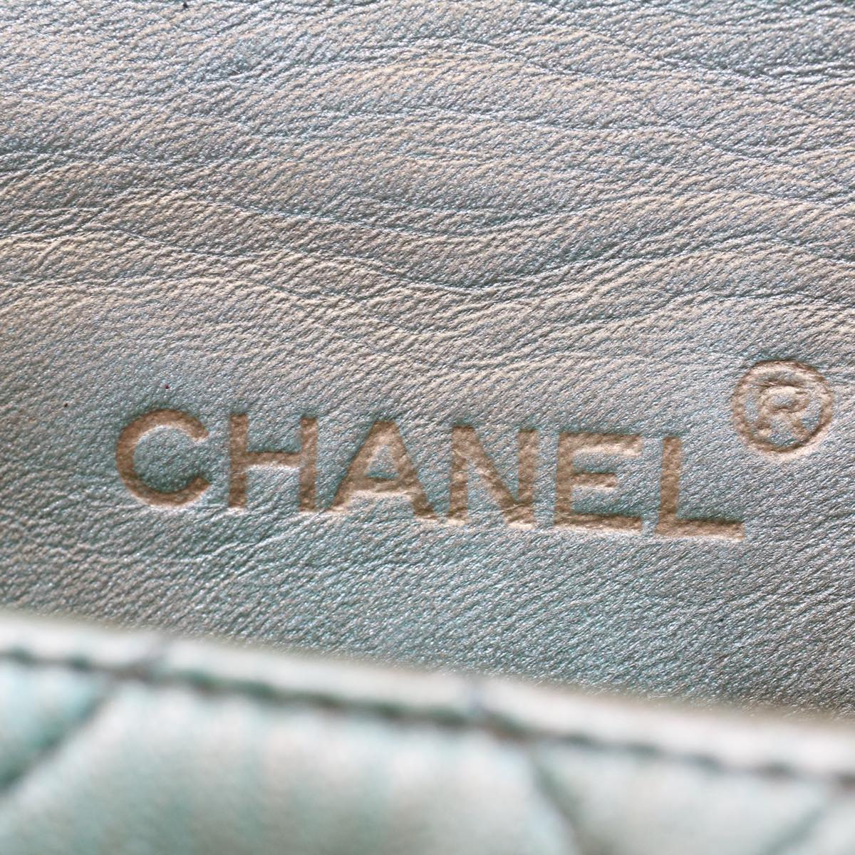 CHANEL Matelasse Turn Lock Chain Shoulder Bag Lamb Skin Gold CC 51274A