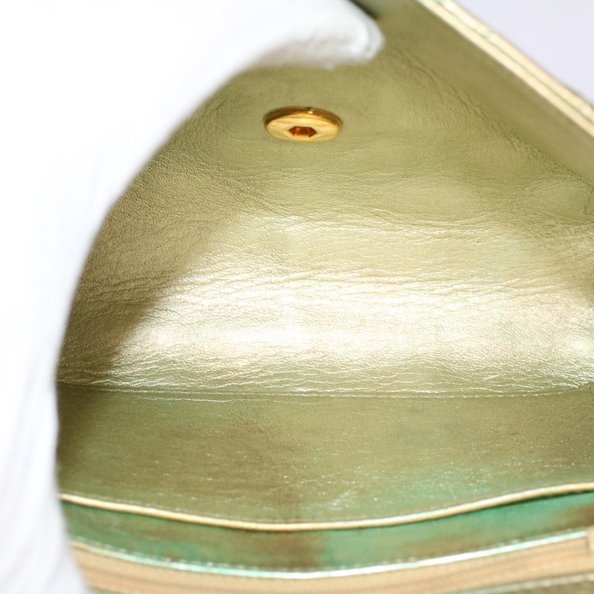 CHANEL Matelasse Turn Lock Chain Shoulder Bag Lamb Skin Gold CC 51274A