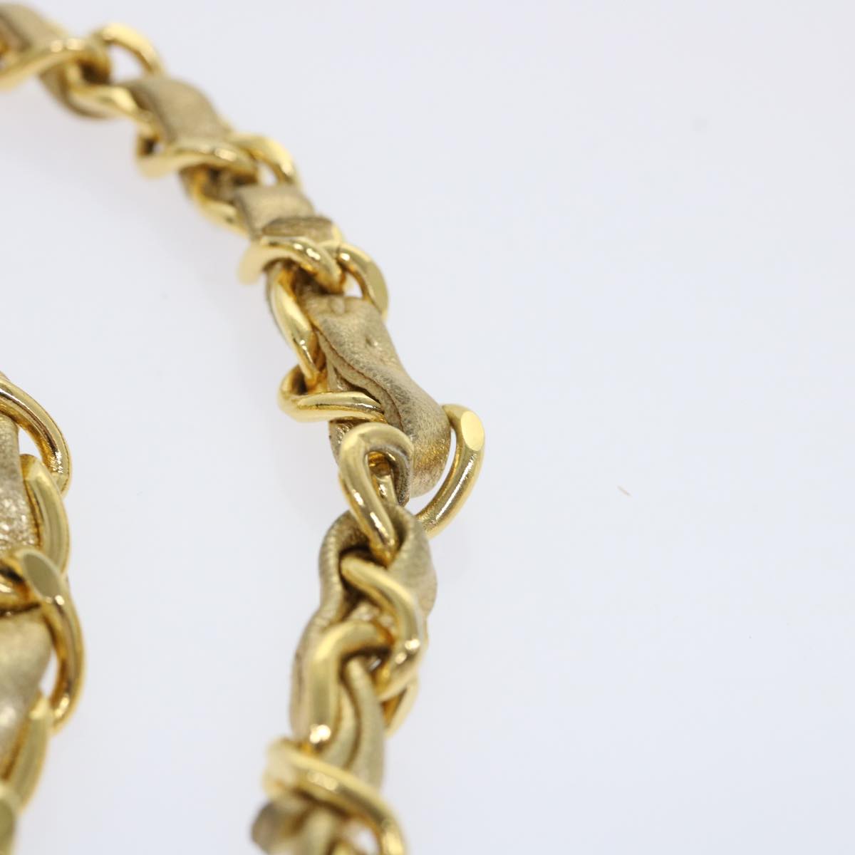 CHANEL Matelasse Chain Shoulder Bag Leather Gold CC 53015A