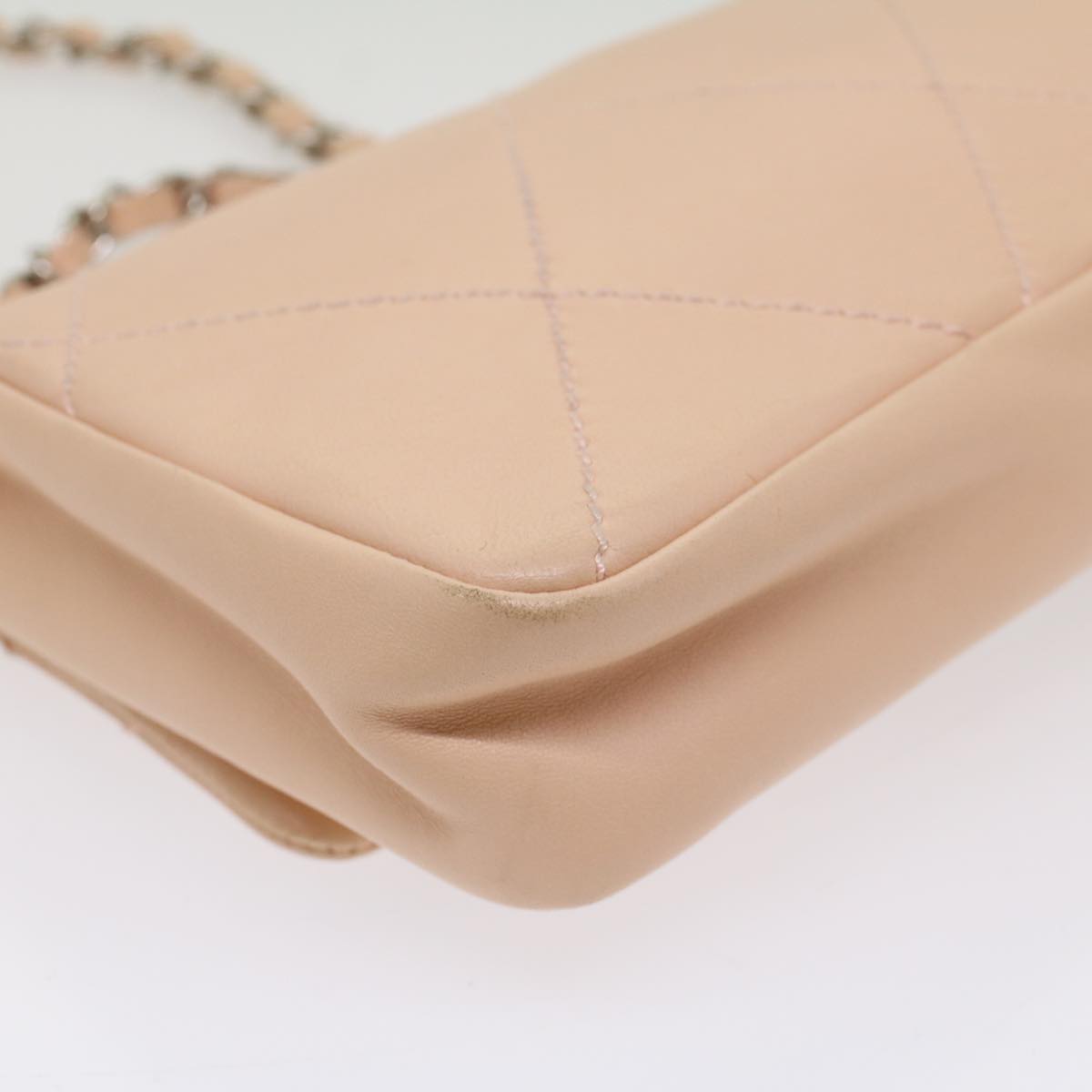CHANEL Matelasse Chain Shoulder Bag Leather Pink CC 53097