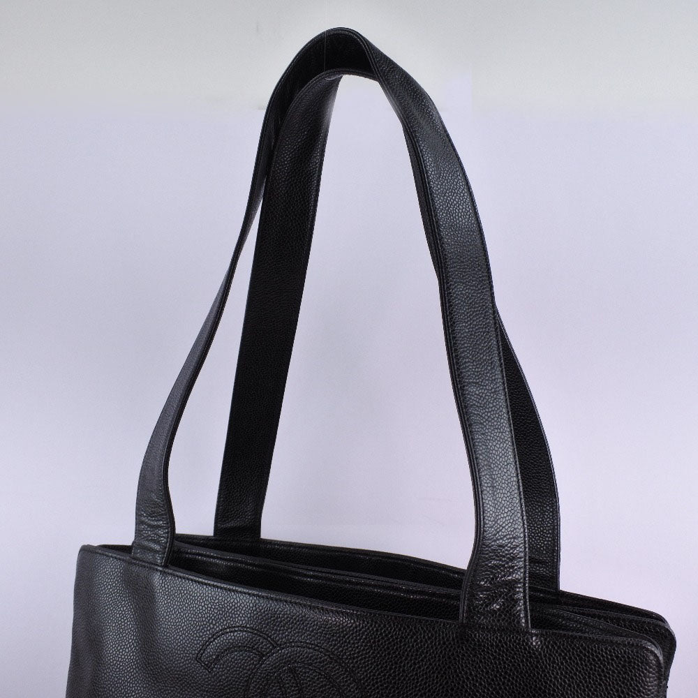 Chanel Black Caviar Skin Tote Shoulder Bag Leather Shoulder Bag 61868** in New Condition