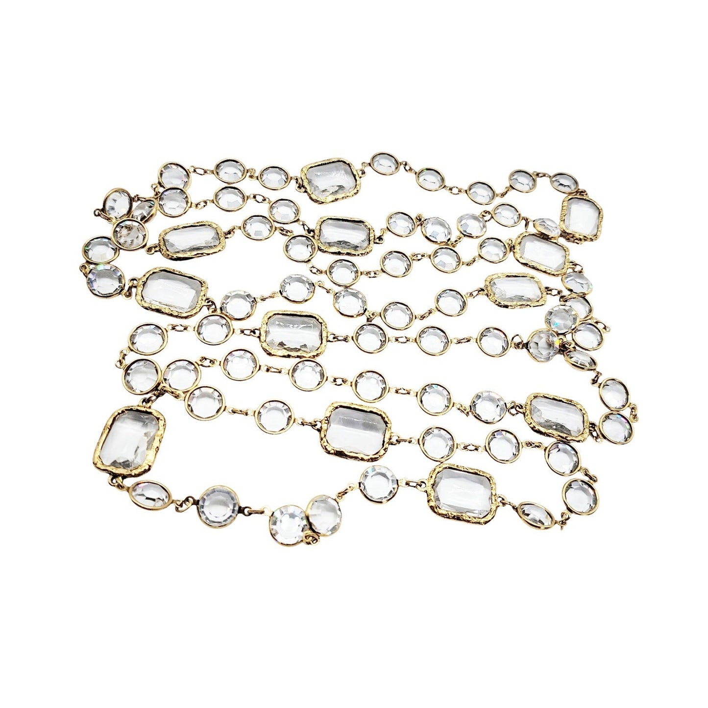 Chanel Vintage 1981 Crystal Chicklet Sautoir Station Necklace