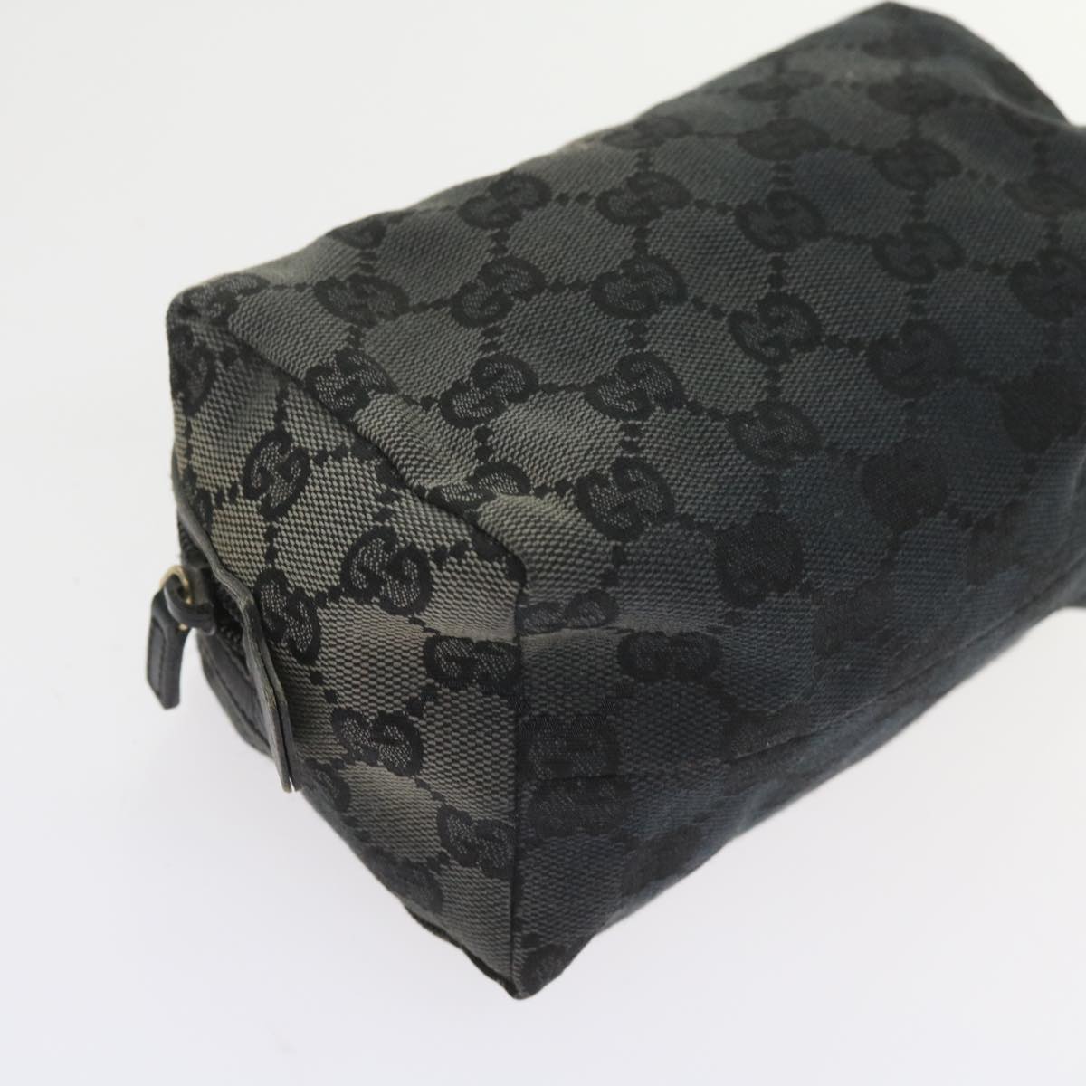 GUCCI GG Canvas Pouch Tote Bag Coated Canvas 2Set Beige Black 57550