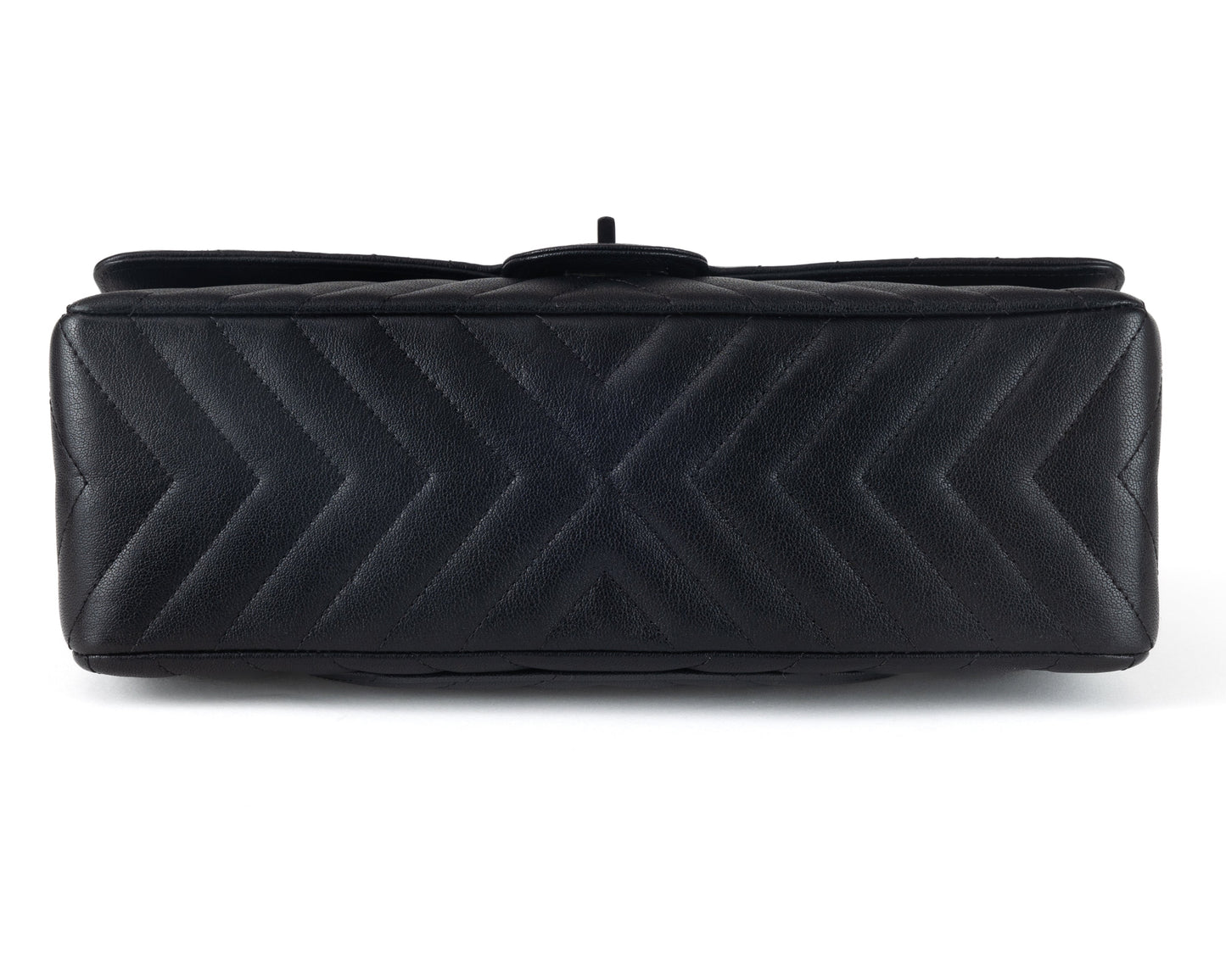 Chanel So Black Chevron Quilted Medium Classic w/ Black Hardware