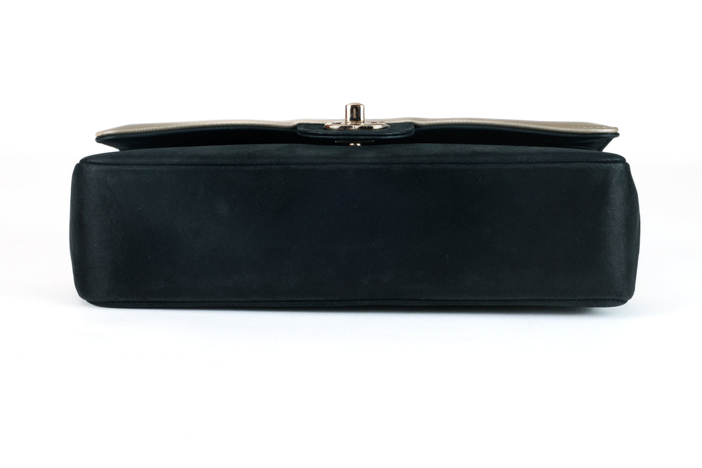 Chanel Black and Gold Bi Color Caviar Medium Classic with Gold Hardware