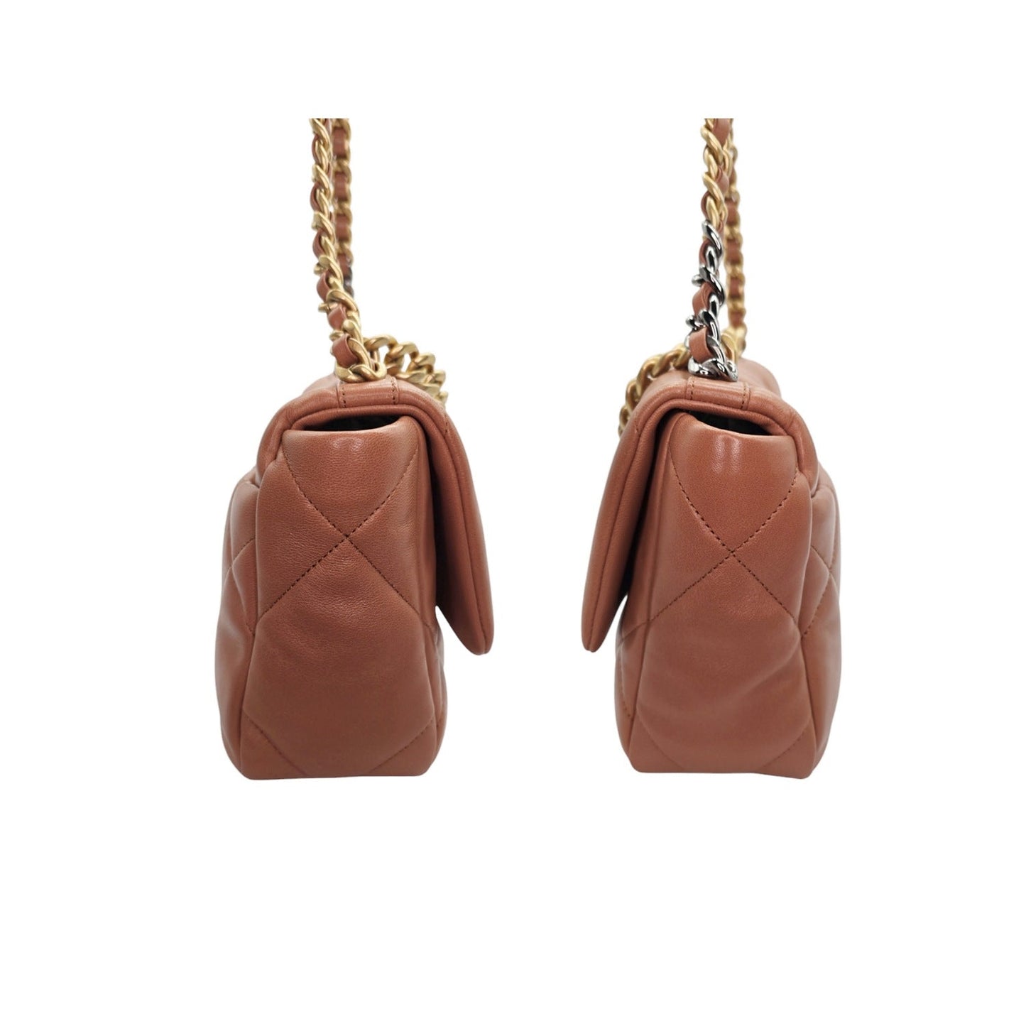 Chanel 19 Lambskin Quilted Medium Flap Bag Caramel