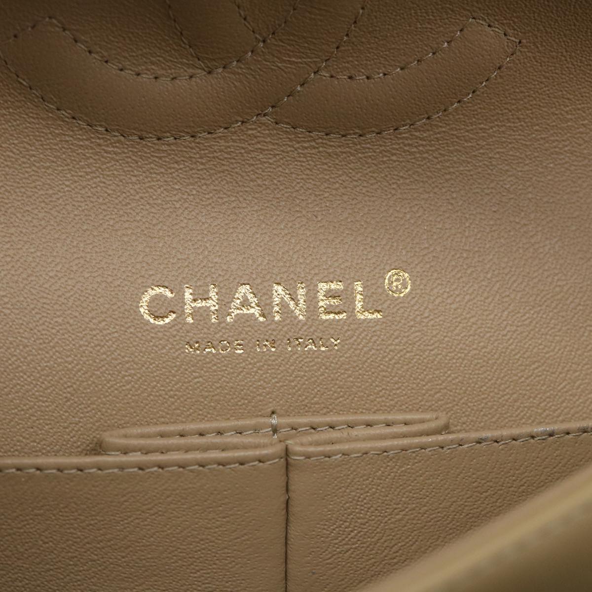 CHANEL Quilted Matelasse Chain Shoulder Bag Canvas Red Beige CC 58343S
