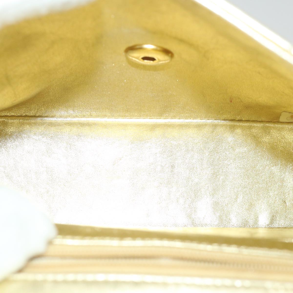 CHANEL Matelasse Chain Shoulder Bag Lamb Skin Gold CC 58346SA