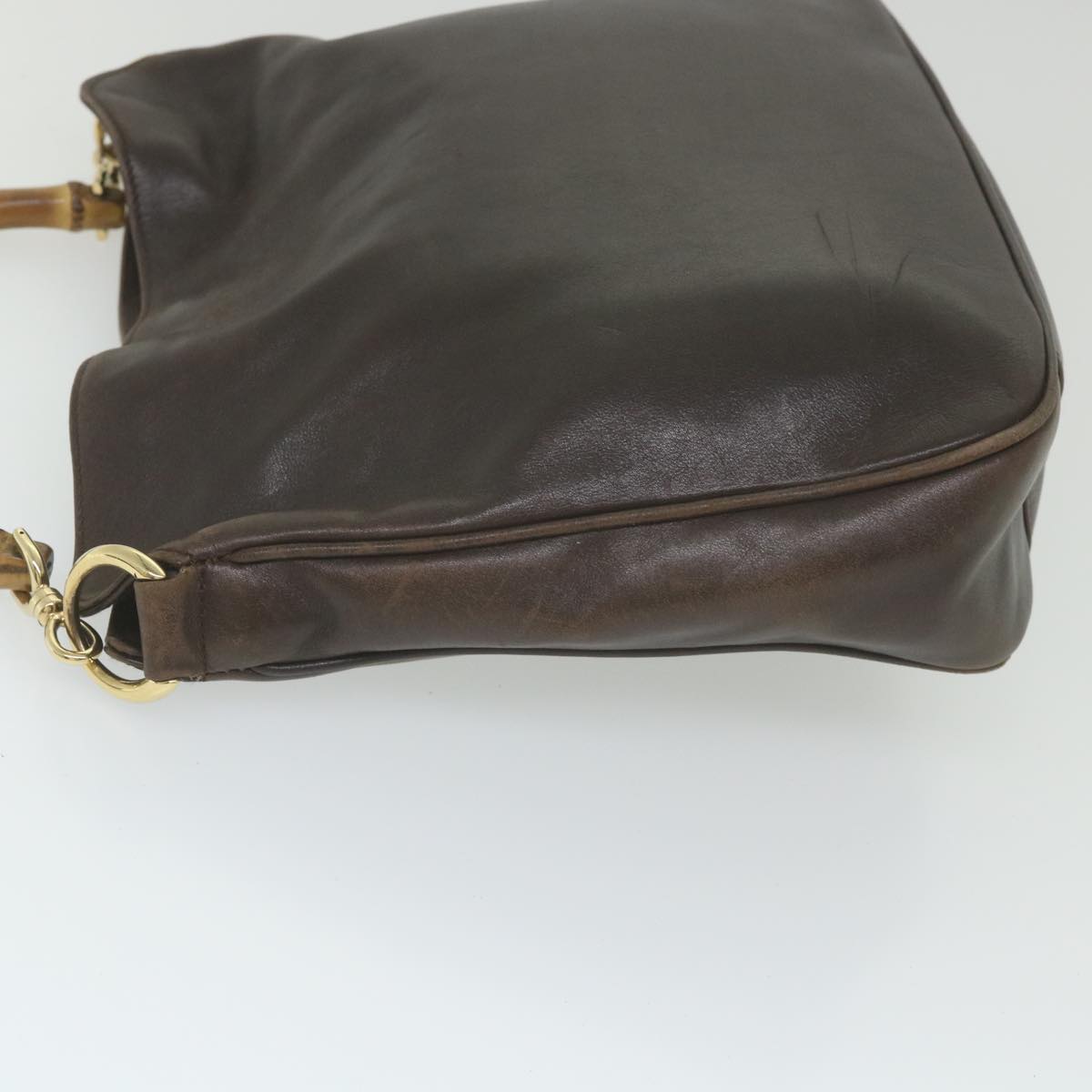 GUCCI Bamboo Shoulder Bag Leather 2way Brown 001 1638 2123 58573