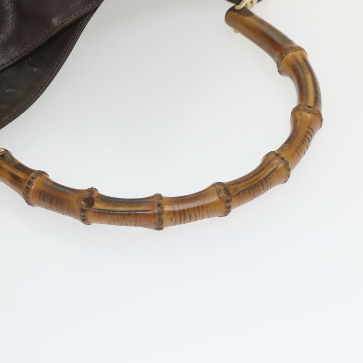 GUCCI Bamboo Shoulder Bag Leather Brown 001 1998 1577 58814