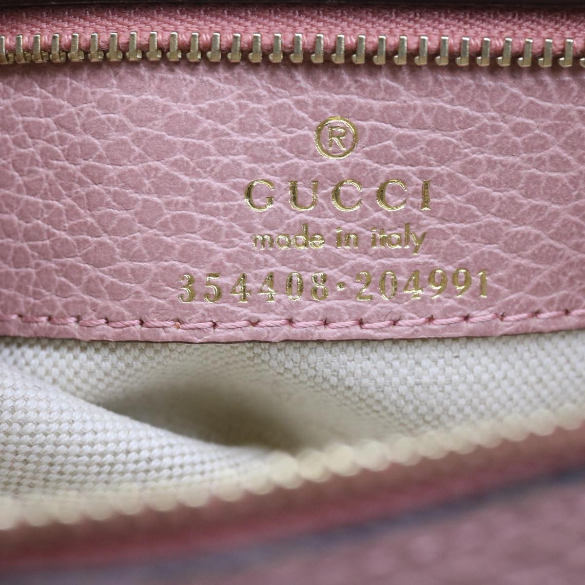 GUCCI Tote Bag Leather Pink 354408 59060