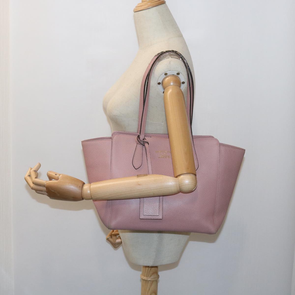 GUCCI Tote Bag Leather Pink 354408 59060