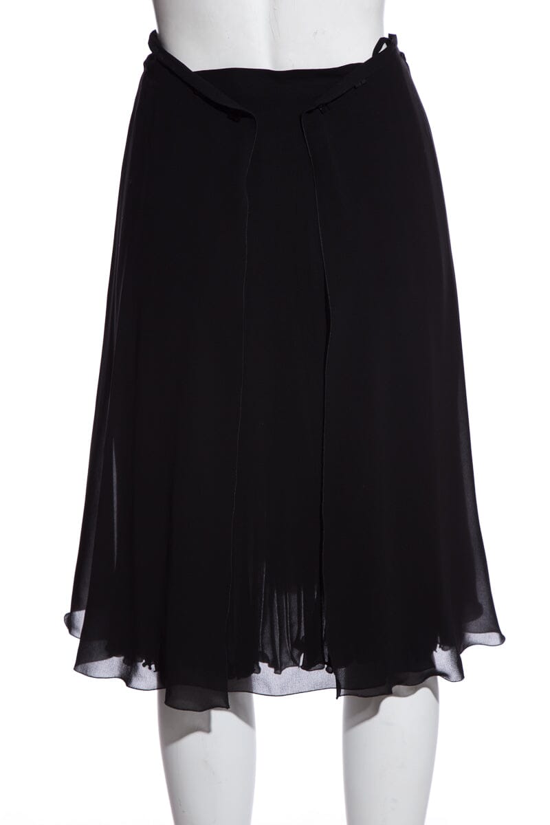 Chanel Black Pleated Skirt SZ 36