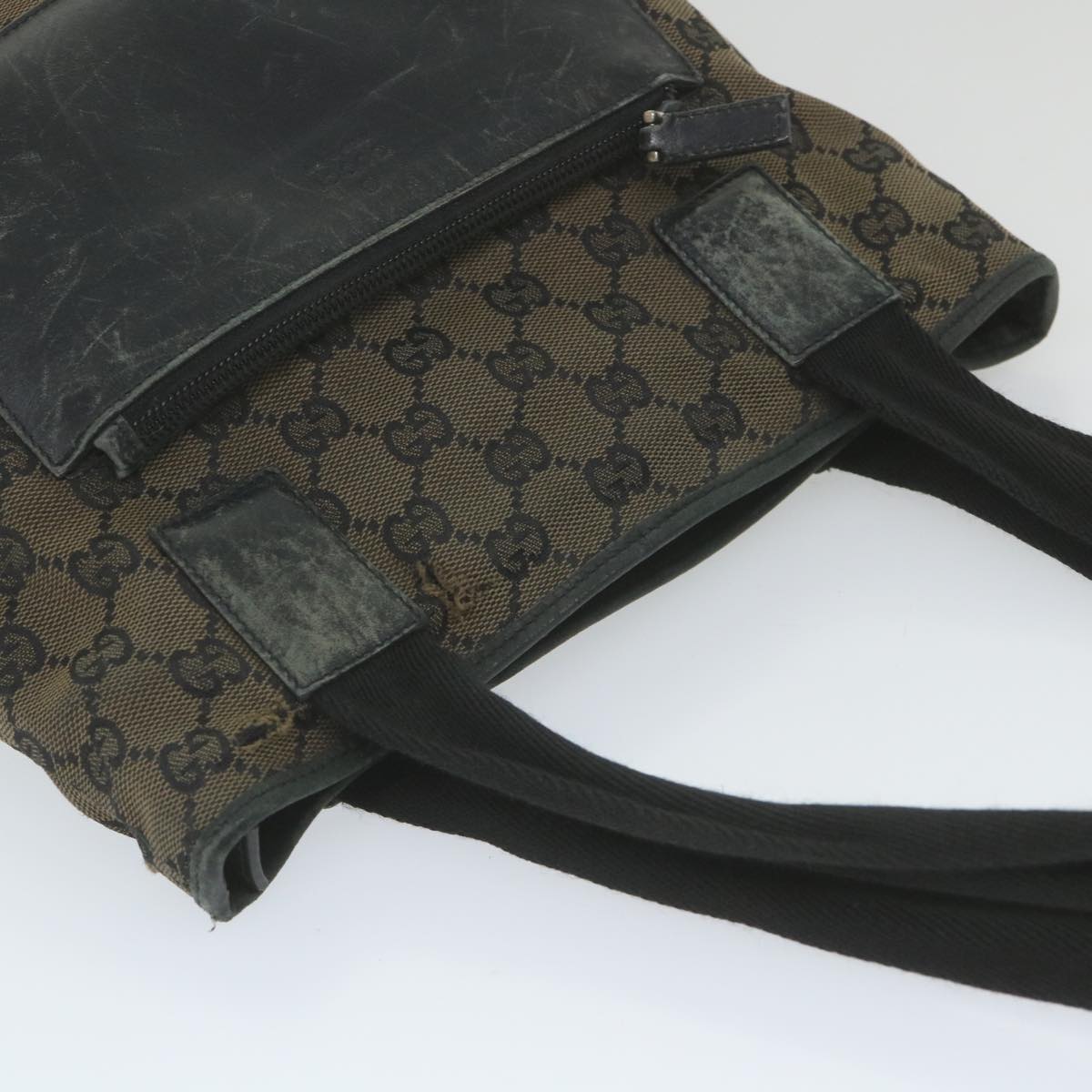 GUCCI GG Canvas Tote Bag Black Brown 019 0402 3754 59460