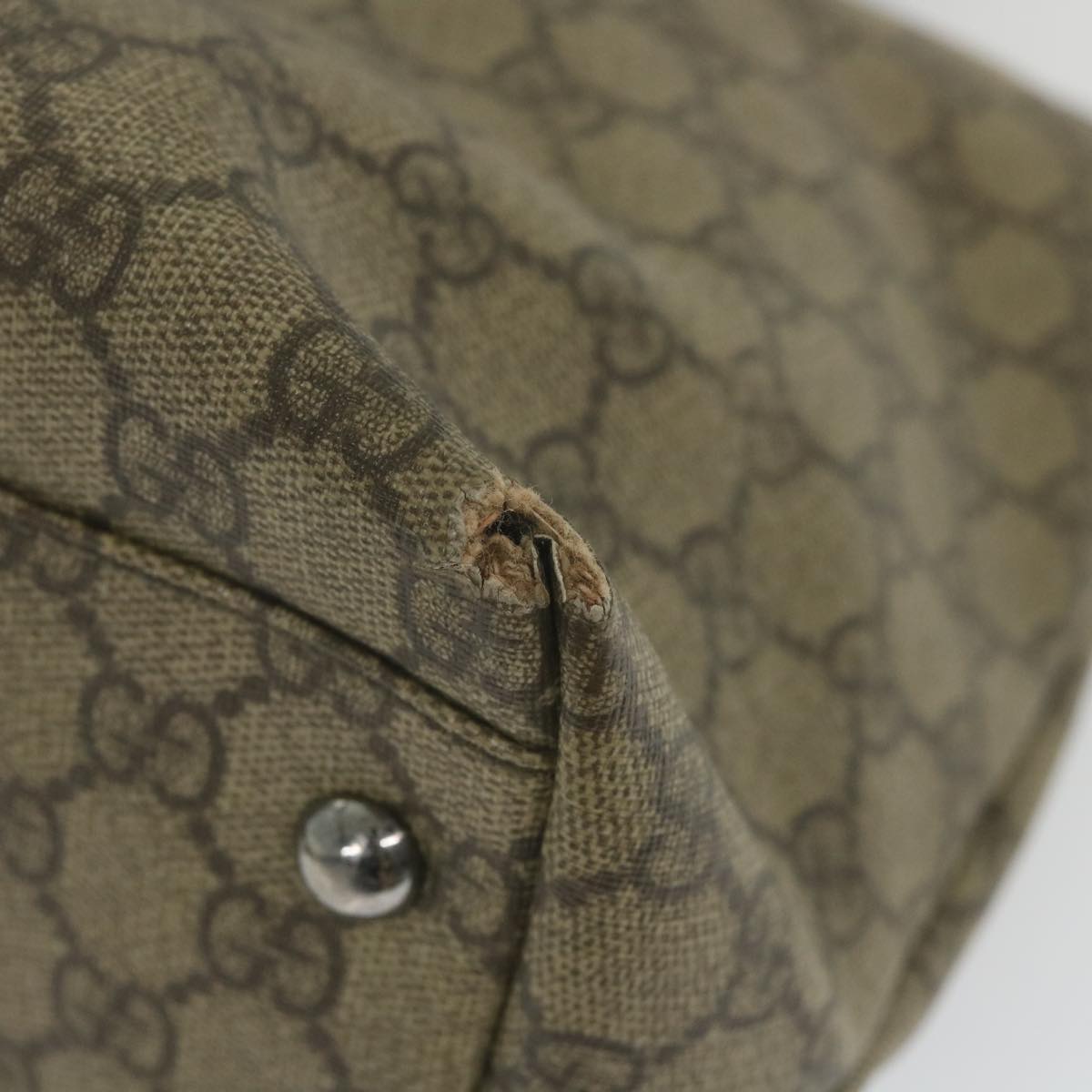 GUCCI GG Supreme Tote Bag PVC Leather Beige 114595 59553