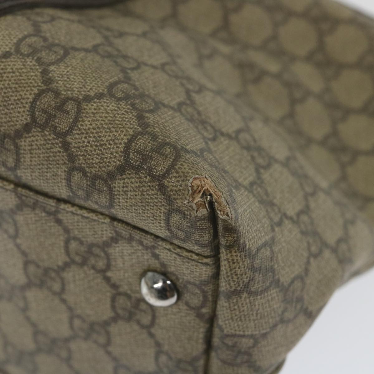 GUCCI GG Supreme Tote Bag PVC Leather Beige 114595 59553