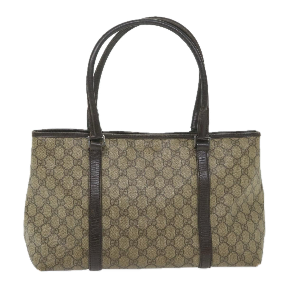 GUCCI GG Supreme Tote Bag PVC Leather Beige 114595 59553