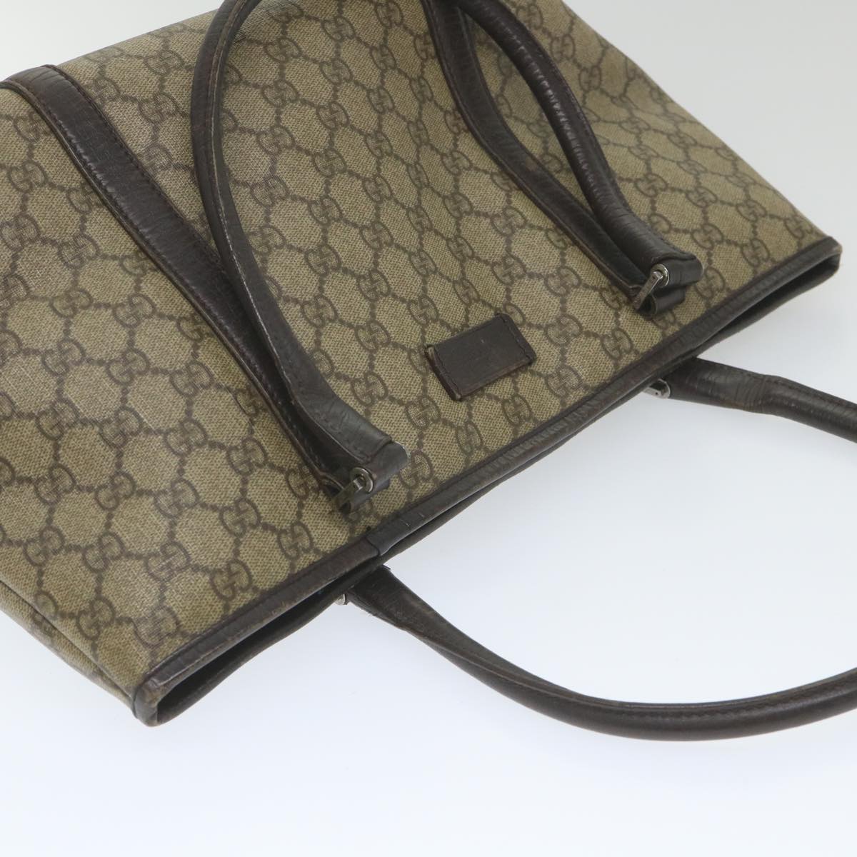 GUCCI GG Supreme Tote Bag PVC Leather Beige 114595 59553