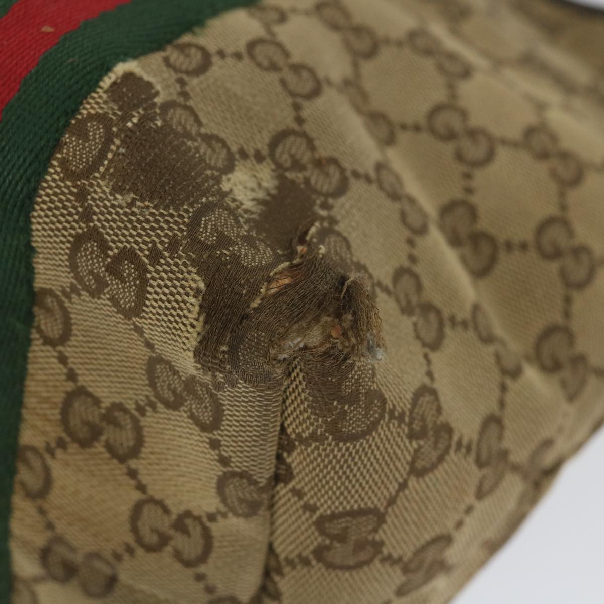 GUCCI GG Canvas Web Sherry Line Tote Bag Beige Red Green 137396 59566