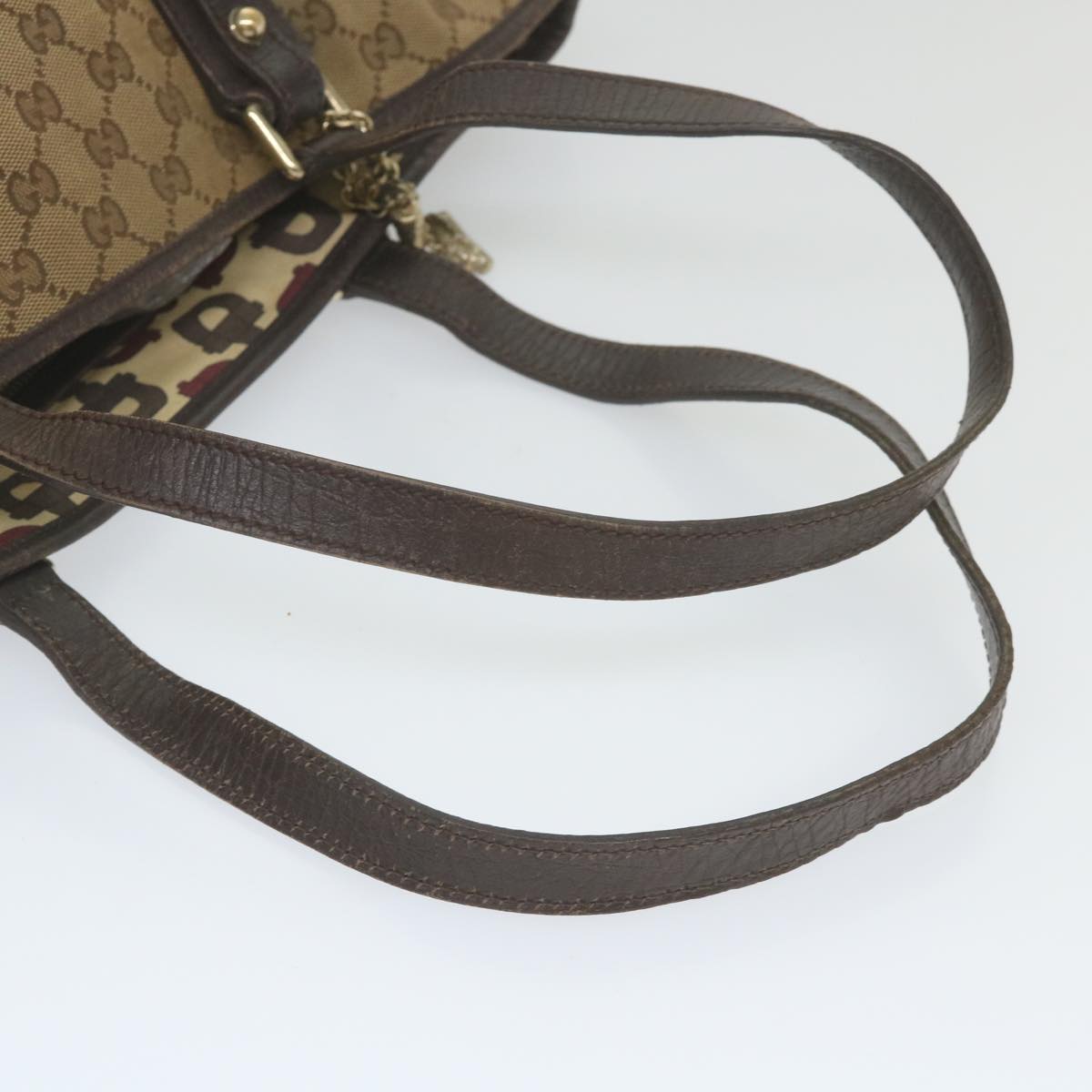 GUCCI GG Canvas Web Sherry Line Tote Bag Beige Red Green 137396 59566
