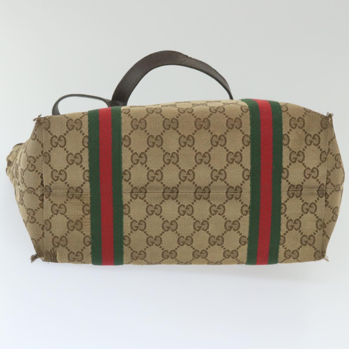 GUCCI GG Canvas Web Sherry Line Tote Bag Beige Red Green 137396 59566