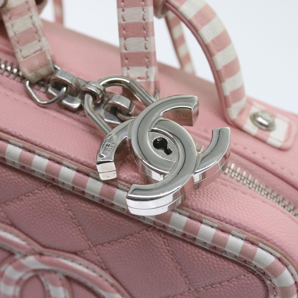 CHANEL Matelasse Chain Shoulder Bag Caviar Skin Wine Red CC 59605A