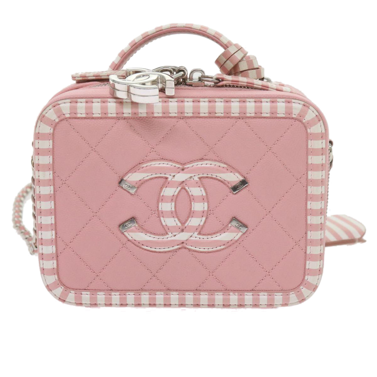CHANEL Matelasse Chain Shoulder Bag Caviar Skin Wine Red CC 59605A