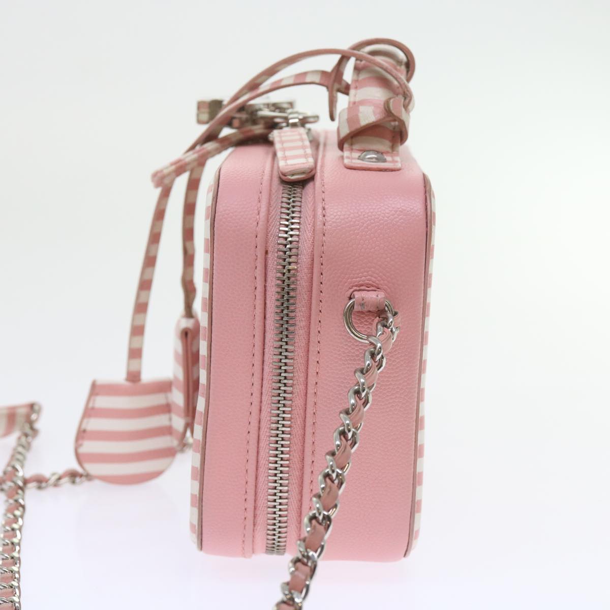 CHANEL Matelasse Chain Shoulder Bag Caviar Skin Wine Red CC 59605A