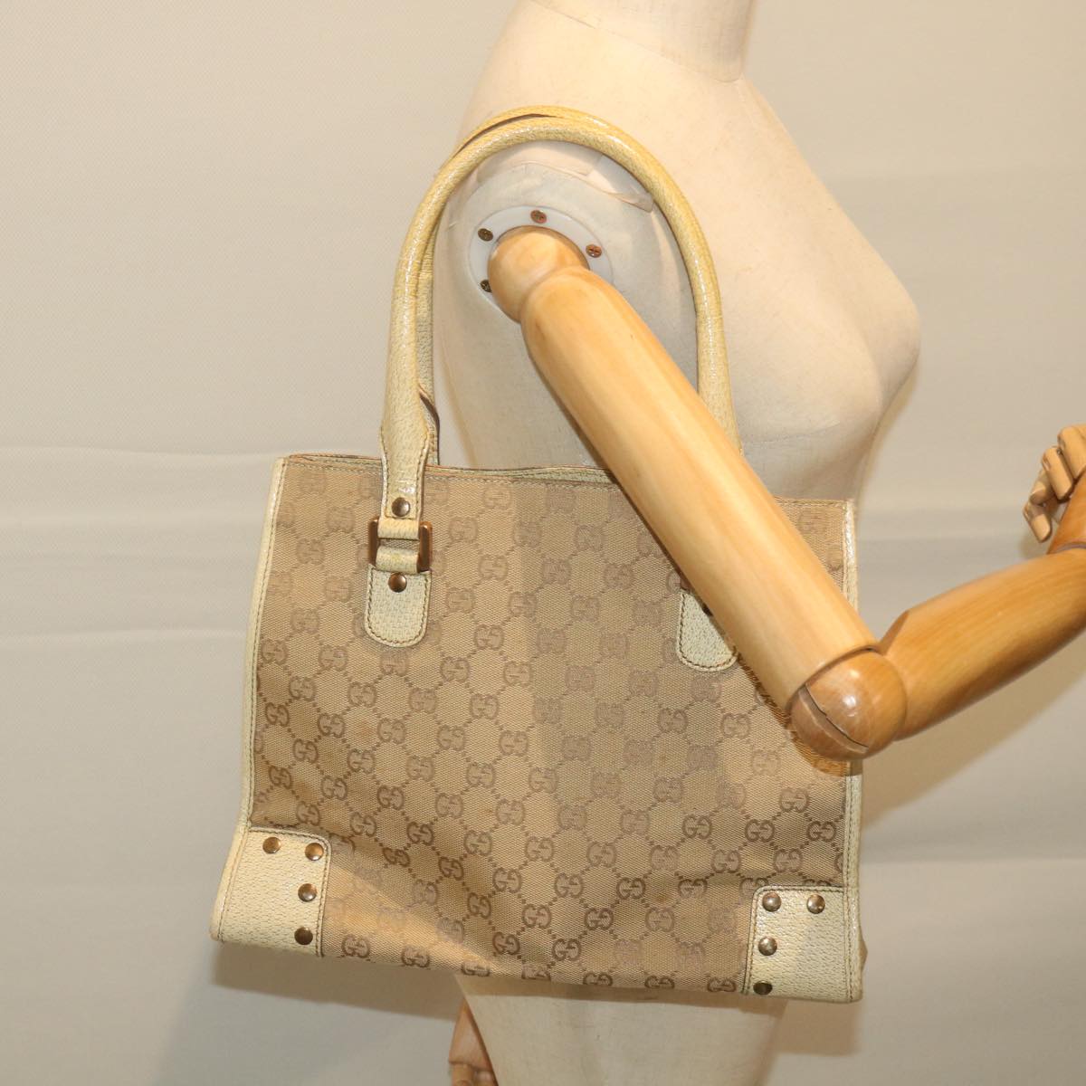 GUCCI GG Canvas Tote Bag Beige 124260 59692