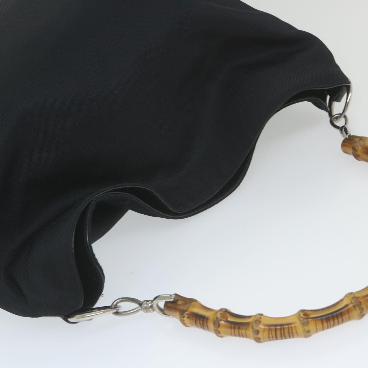 GUCCI Bamboo Shoulder Bag Nylon 2way Black 001 1705 1577 59710