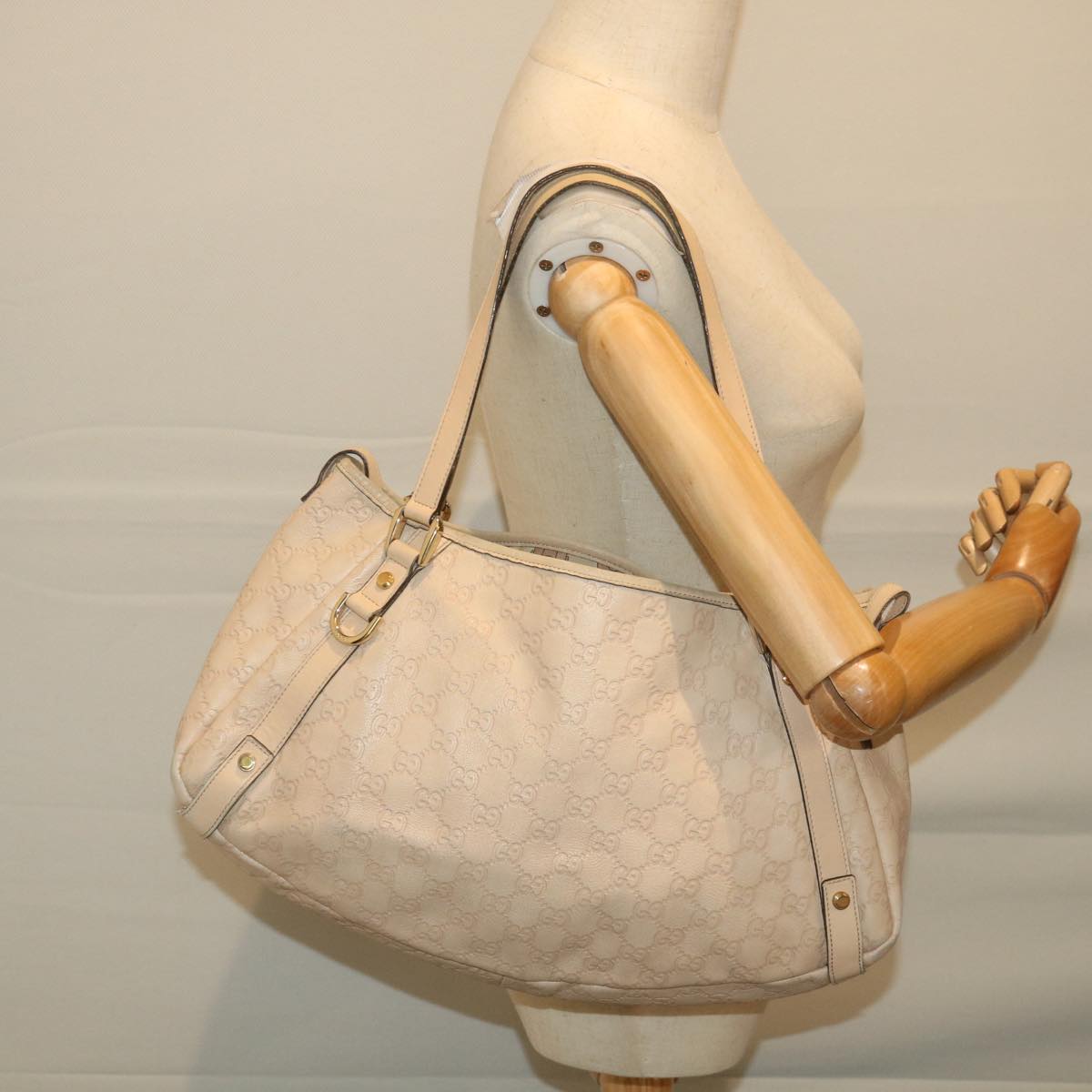 GUCCI GG Canvas Guccissima Tote Bag Beige 130736 59963
