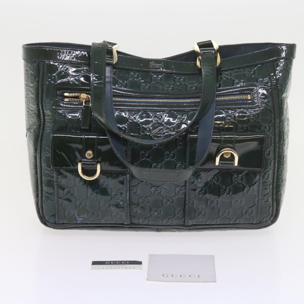 GUCCI GG Canvas Tote Bag Green 146247 59965
