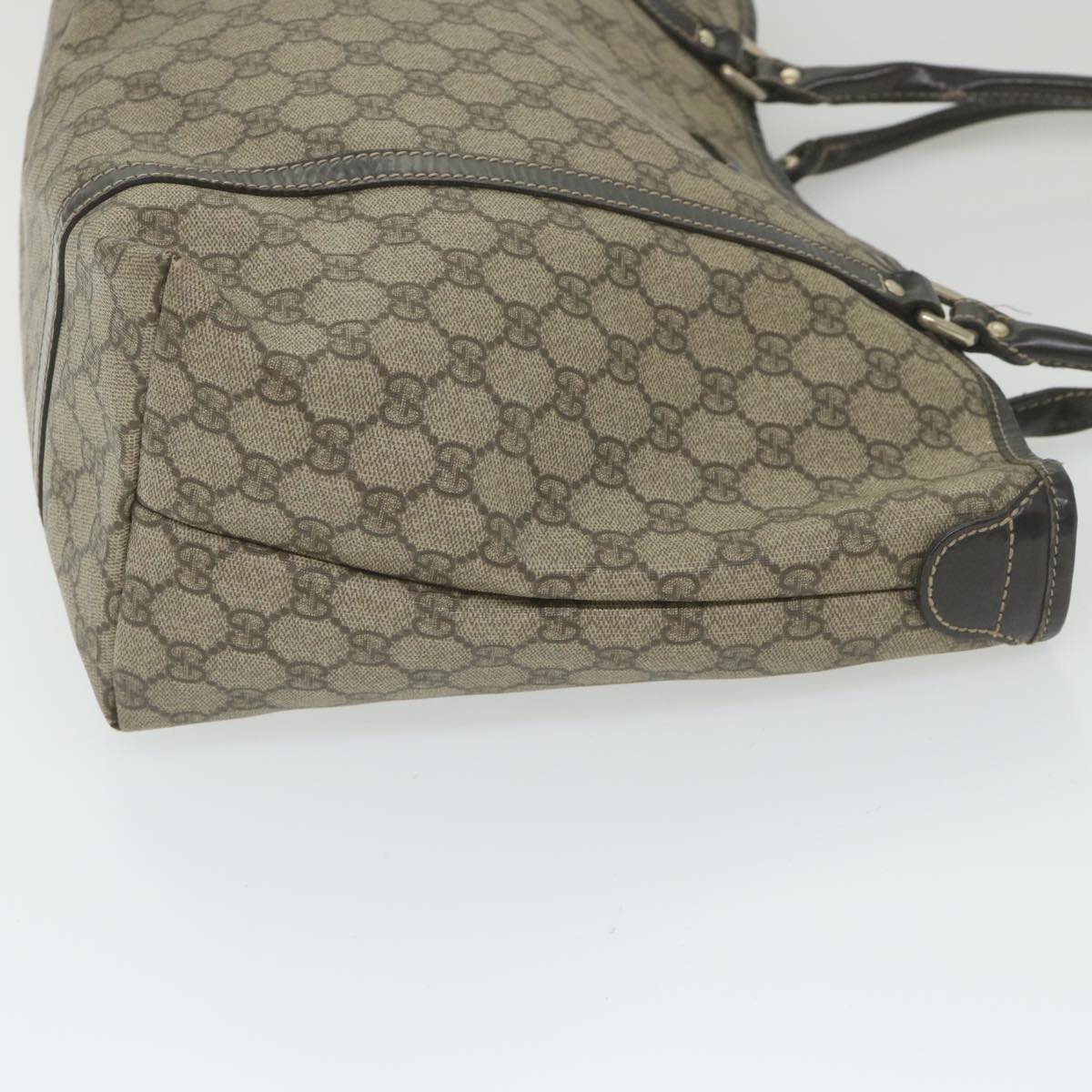 GUCCI GG Supreme Tote Bag PVC Leather Beige 197953 59966