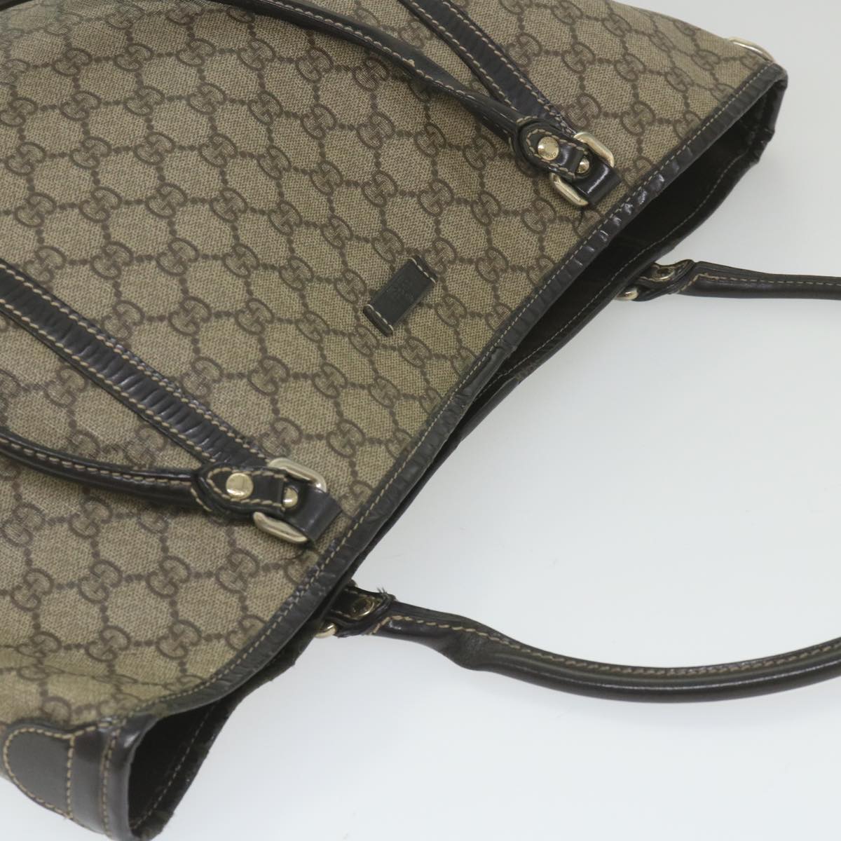 GUCCI GG Supreme Tote Bag PVC Leather Beige 197953 59966