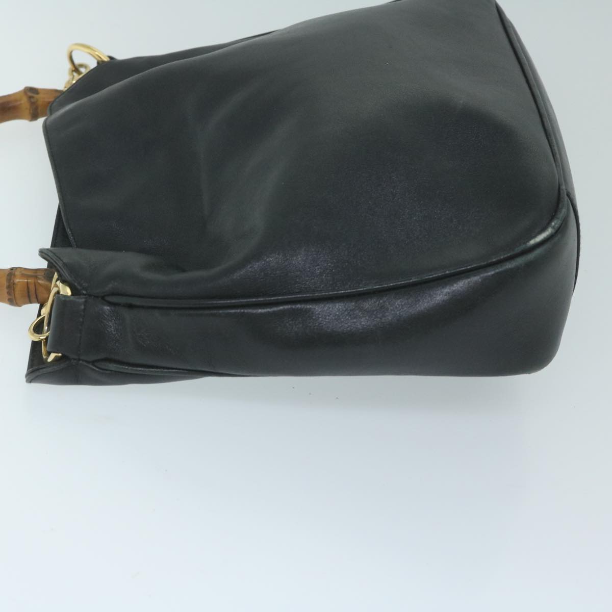 GUCCI Bamboo Shoulder Bag Leather Black 001 1705 1638 59973
