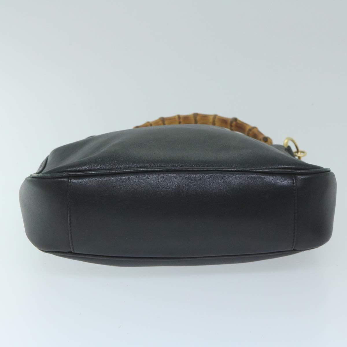 GUCCI Bamboo Shoulder Bag Leather Black 001 1705 1638 59973