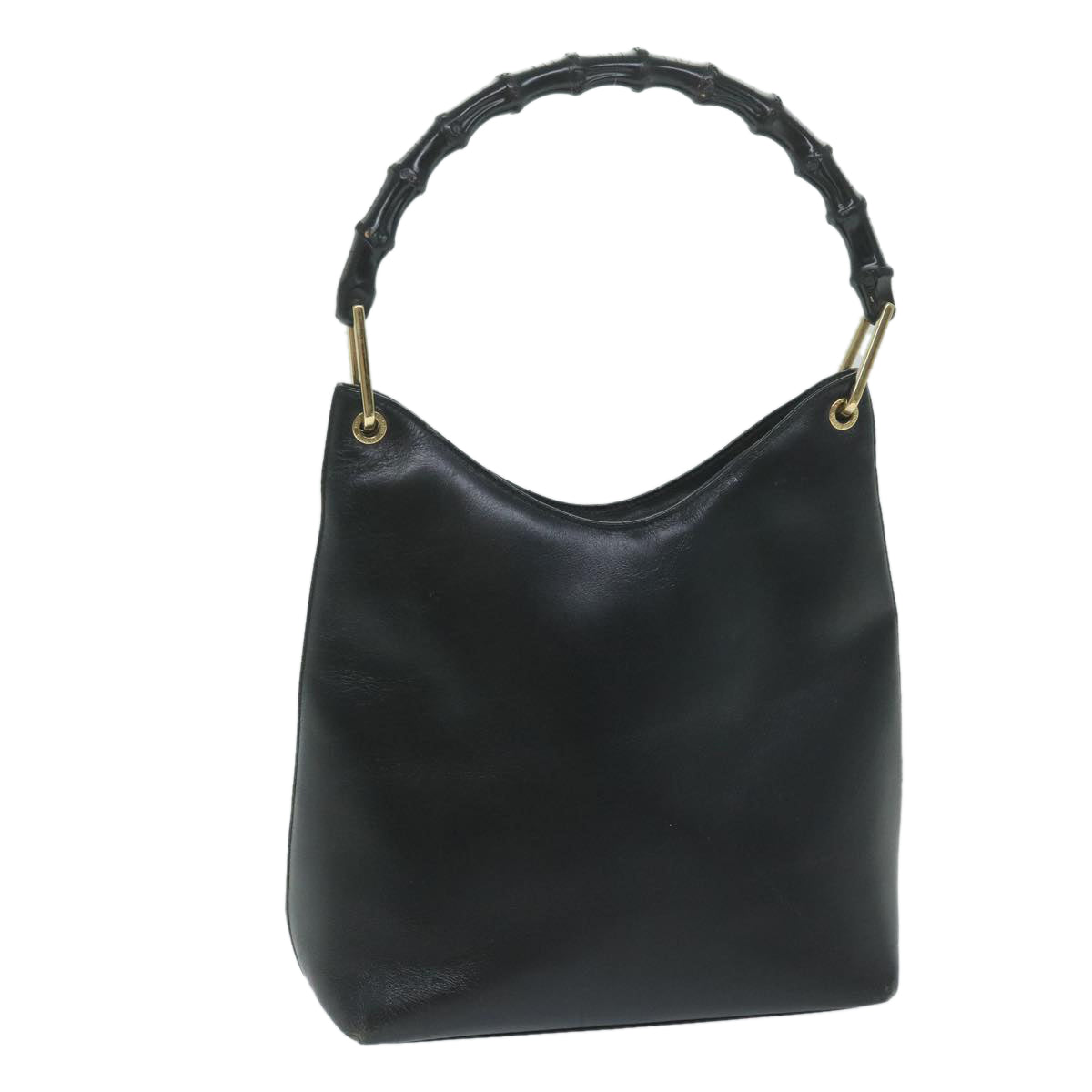 GUCCI Bamboo Shoulder Bag Leather Black 001 2058 3007 59974