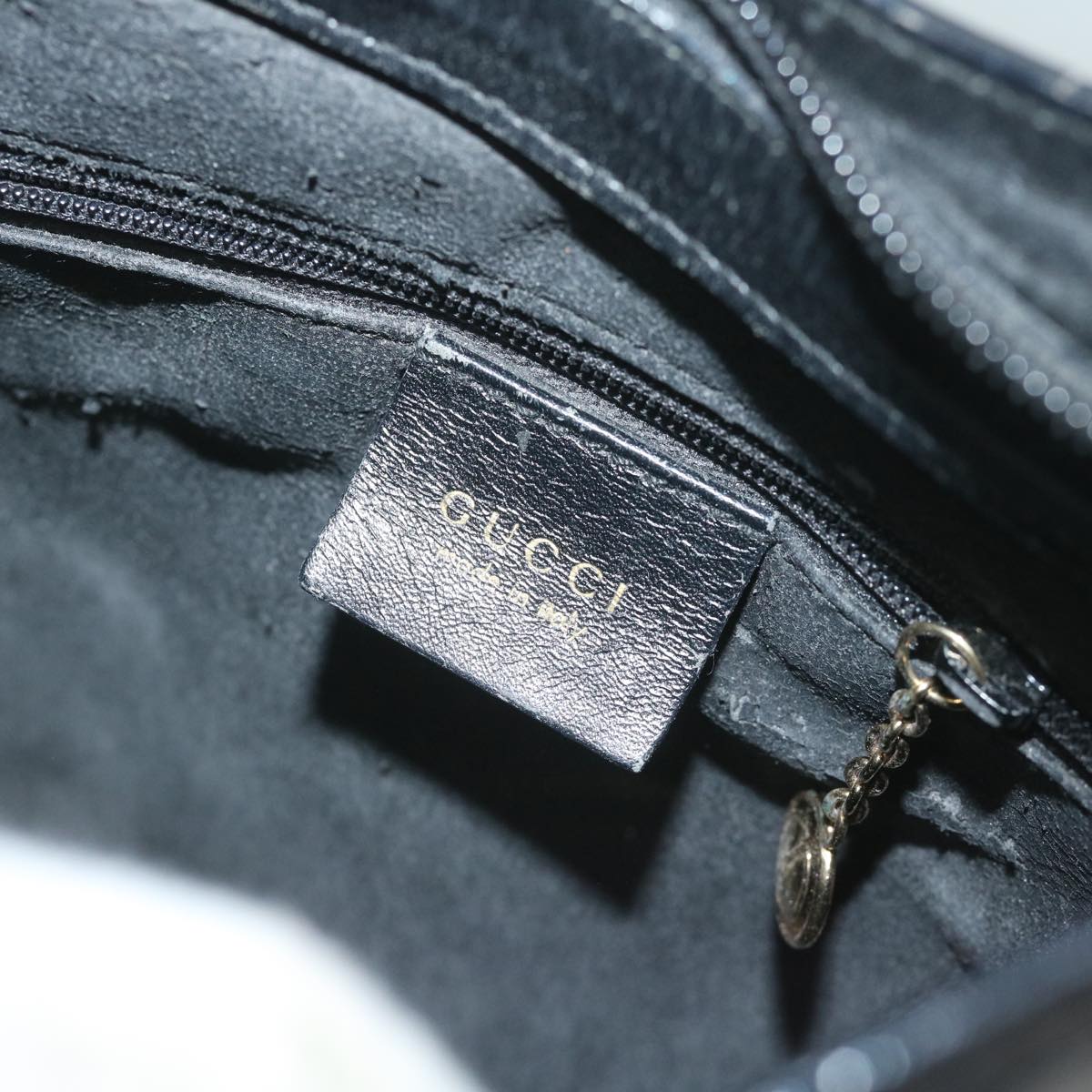 GUCCI Bamboo Shoulder Bag Leather Black 001 2058 3007 59974
