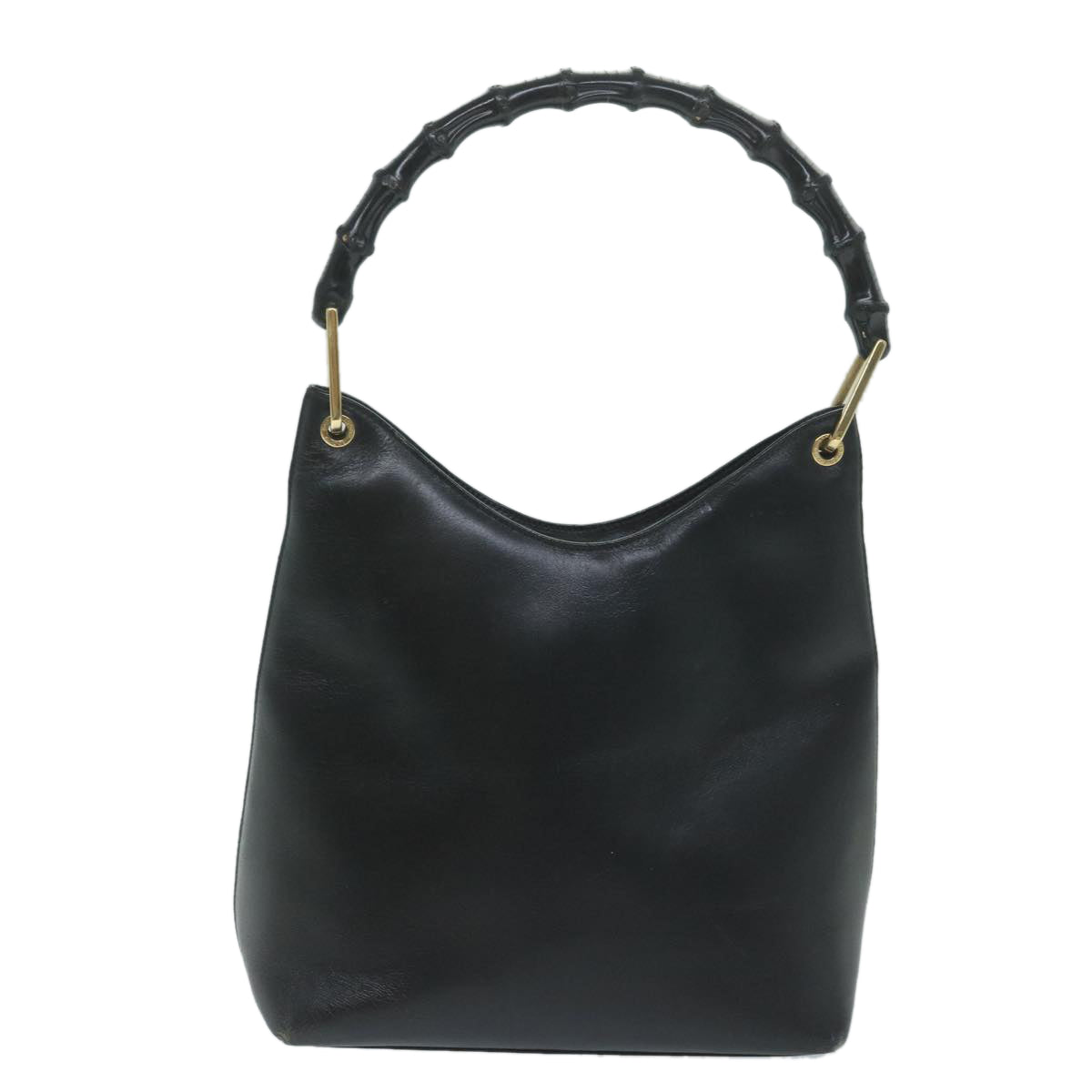 GUCCI Bamboo Shoulder Bag Leather Black 001 2058 3007 59974
