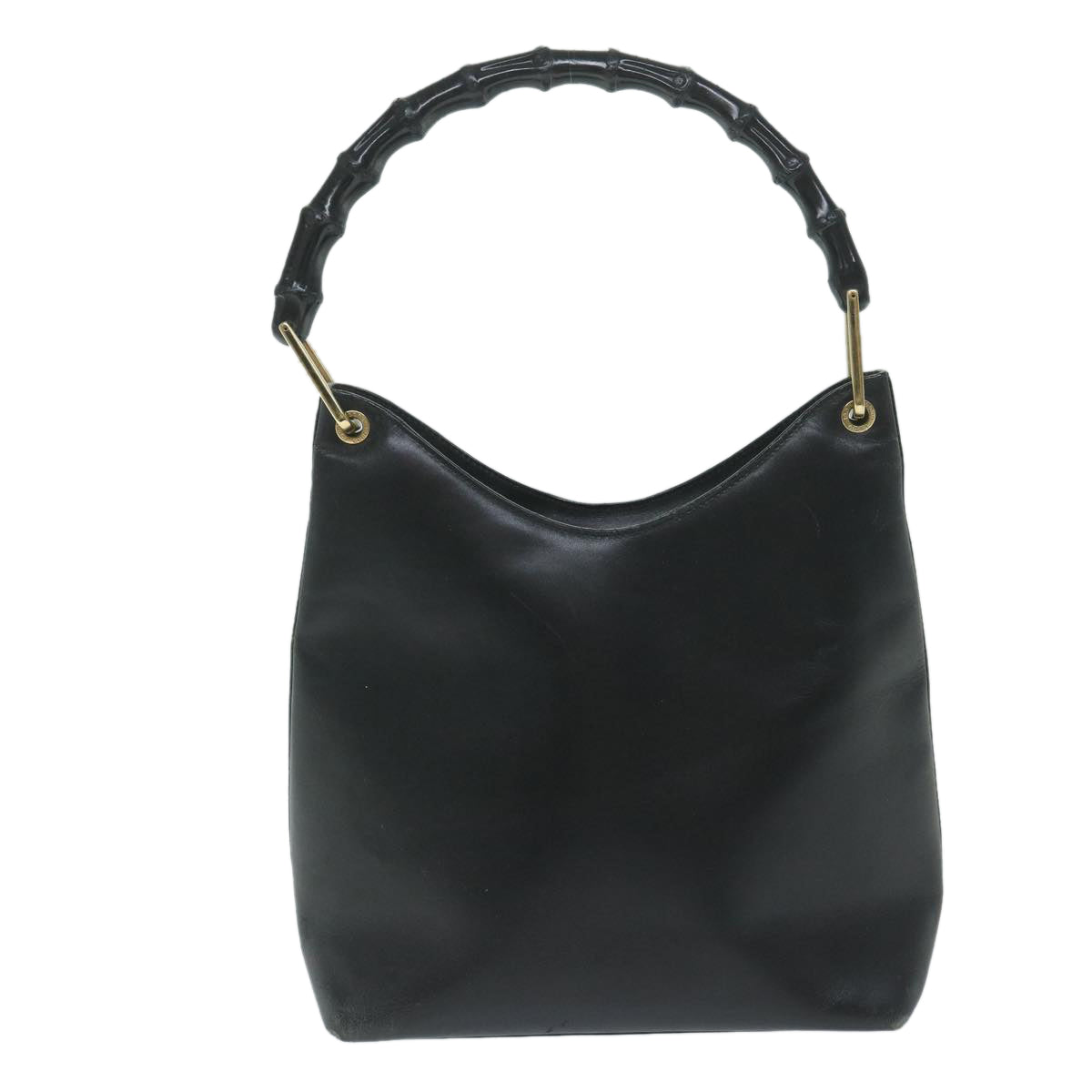 GUCCI Bamboo Shoulder Bag Leather Black 001 2058 3007 59974