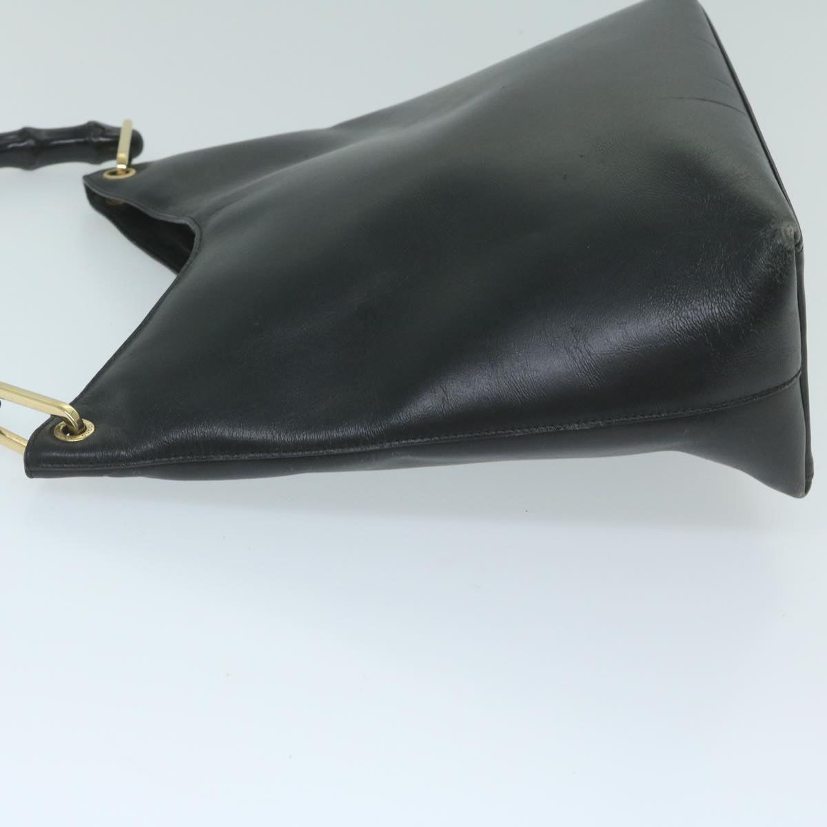 GUCCI Bamboo Shoulder Bag Leather Black 001 2058 3007 59974